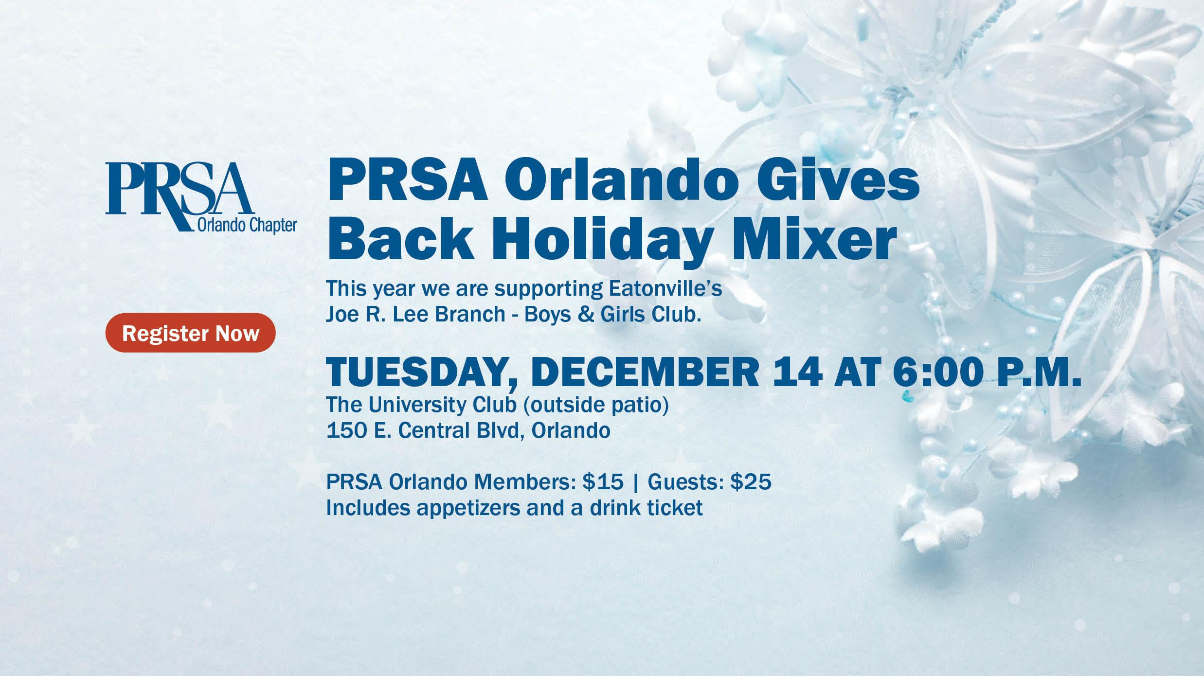 PRSA Orlando Gives Back Holiday Mixer