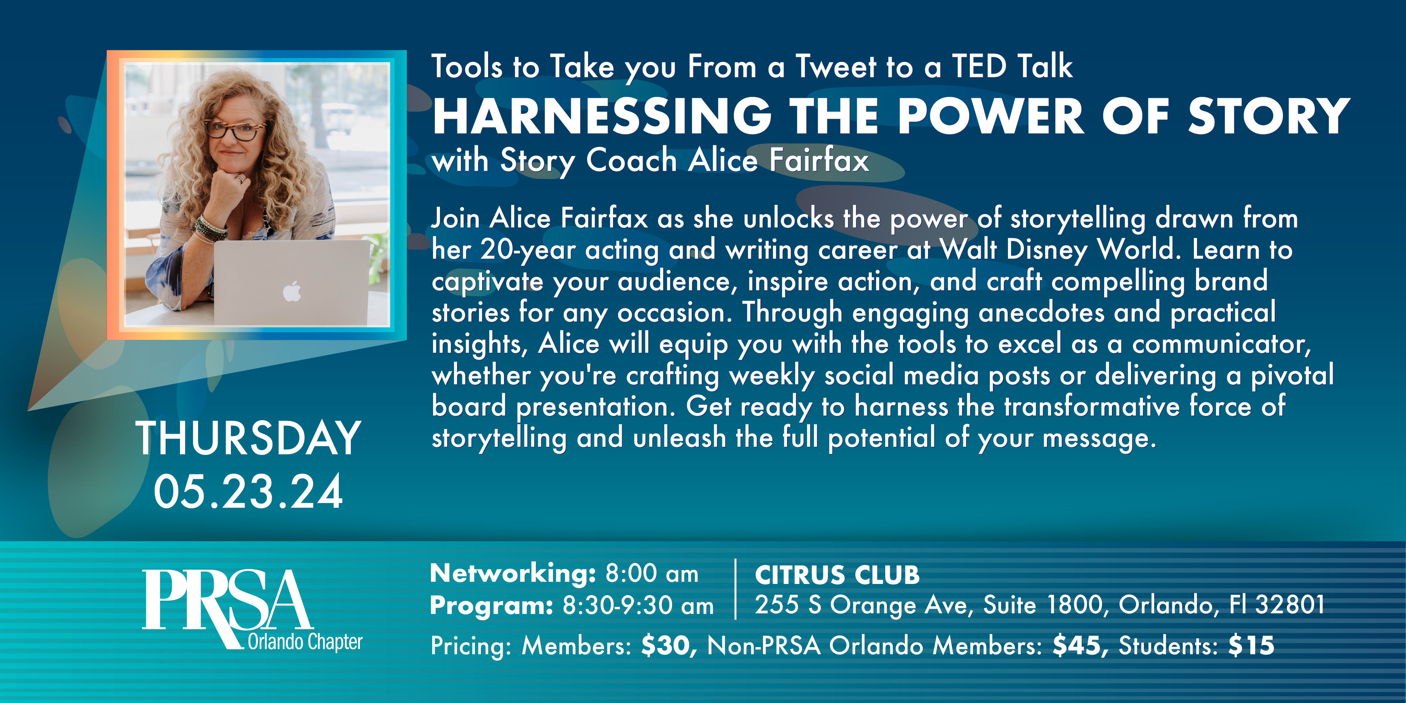 PRSA May Breakfast: Tools to Take You from a Tweet to a TED Talk